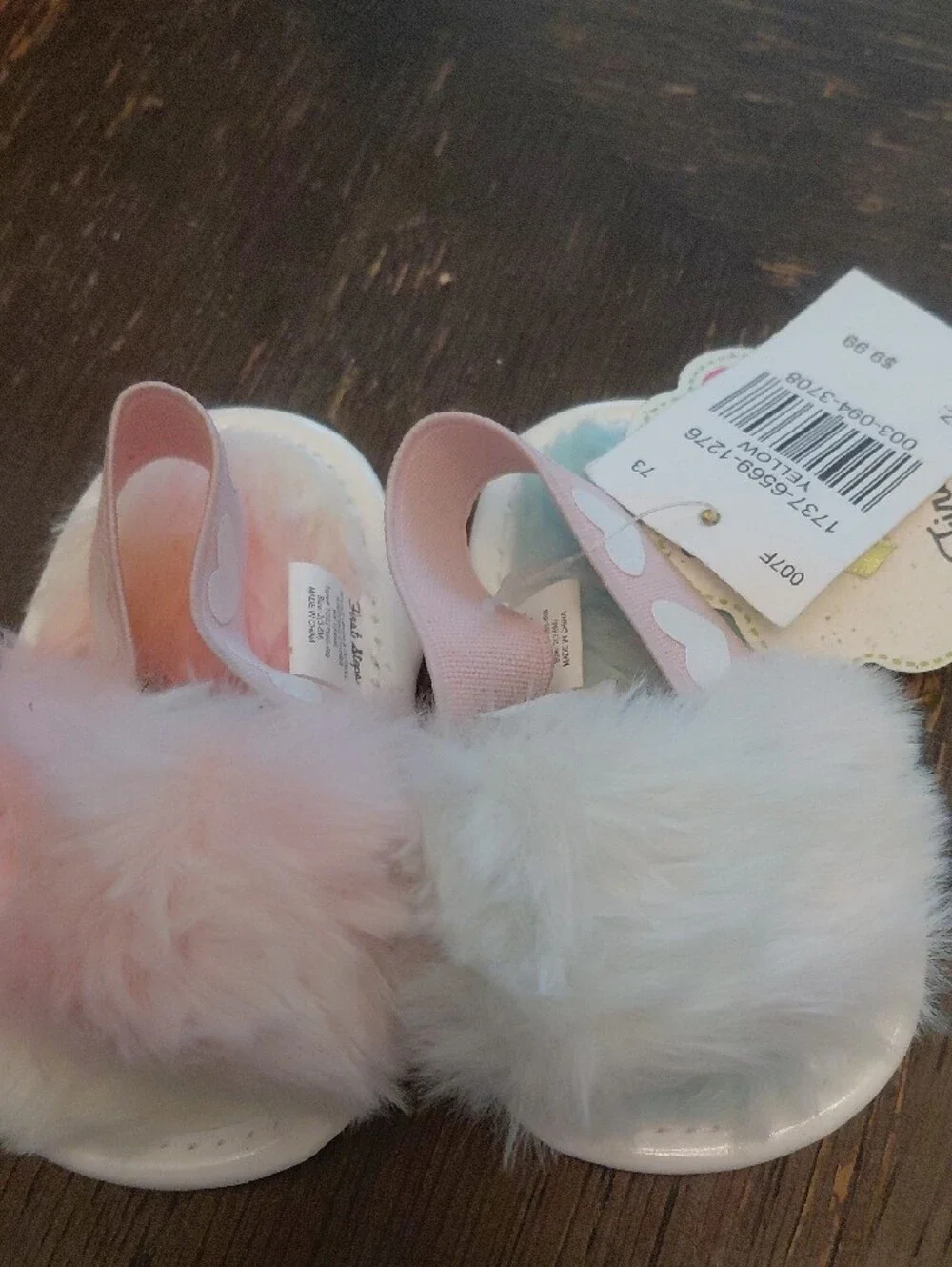Lot Of Little Girl Jelly Sandals and Faux Fur Slides - Pink/White